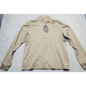 Greg Norman Golf Performance Sweatshirt Men Small Brown Elastic Cuff Quarter Zip